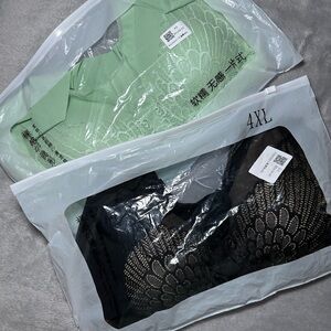 Elegant Lace Women's Bra - Black and Green